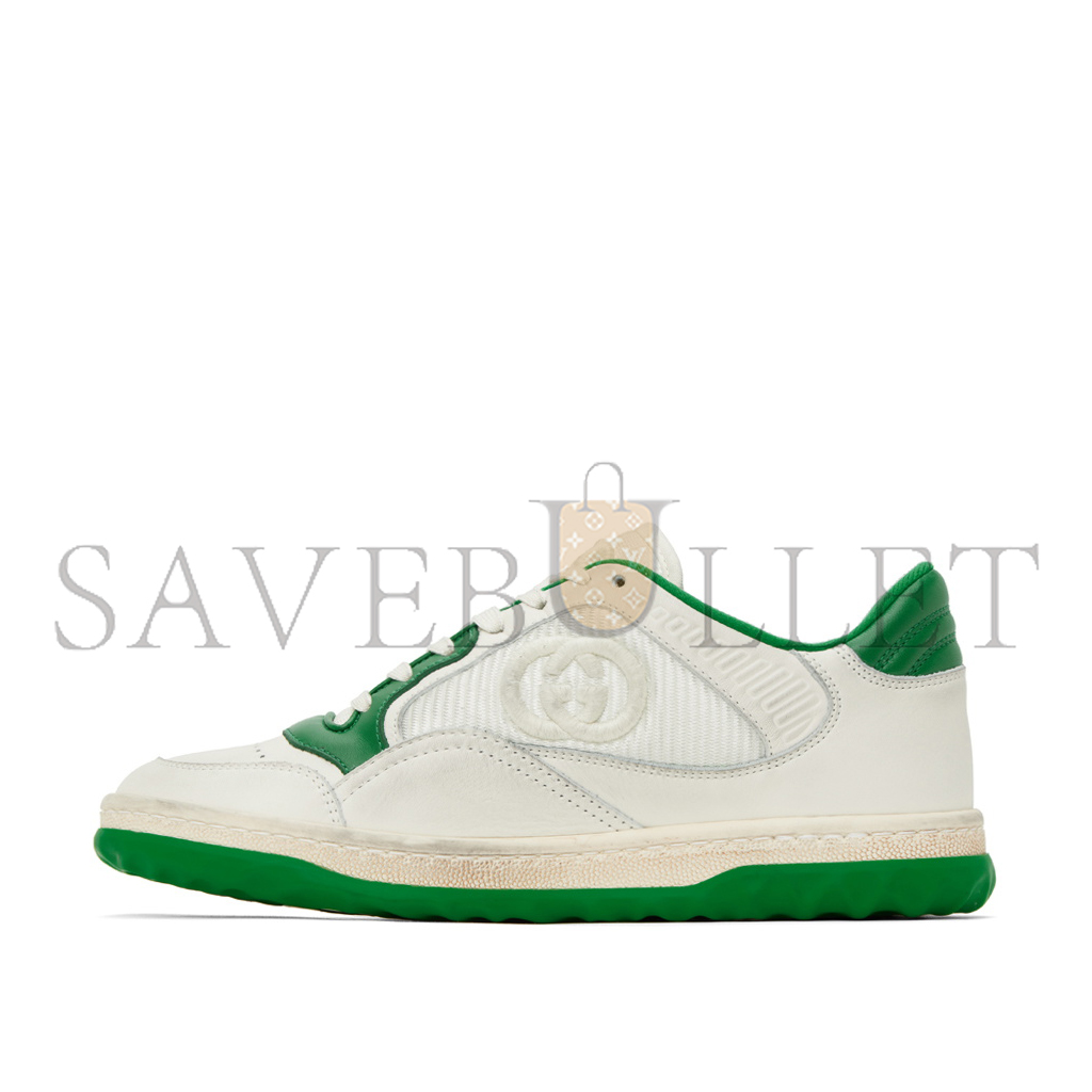 GUCCI OFF-WHITE & GREEN MAC80 SNEAKERS 